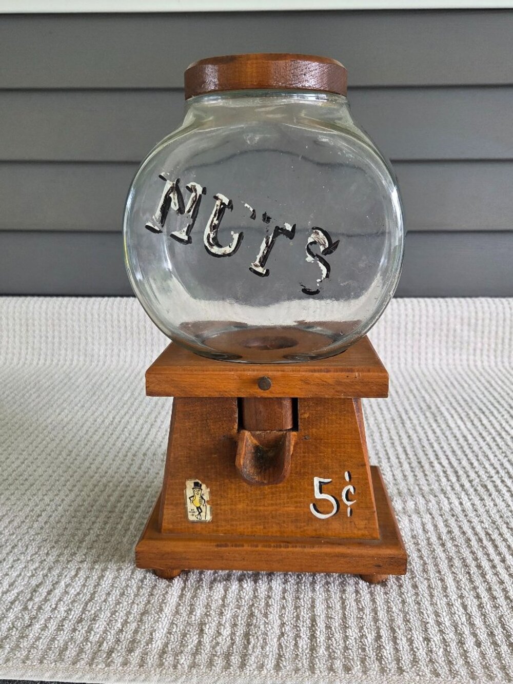Original Wood and Glass Mr. Peanut “Peanut, Gumball or Candy Dispenser”